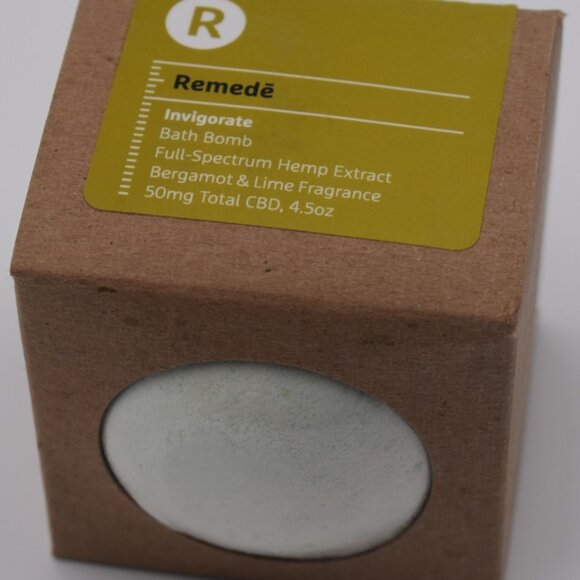 Remede Artisanal Bergamont & Lime Fragrance Hemp Extract 50mg CBD Bath Bomb - Picture 4 of 5